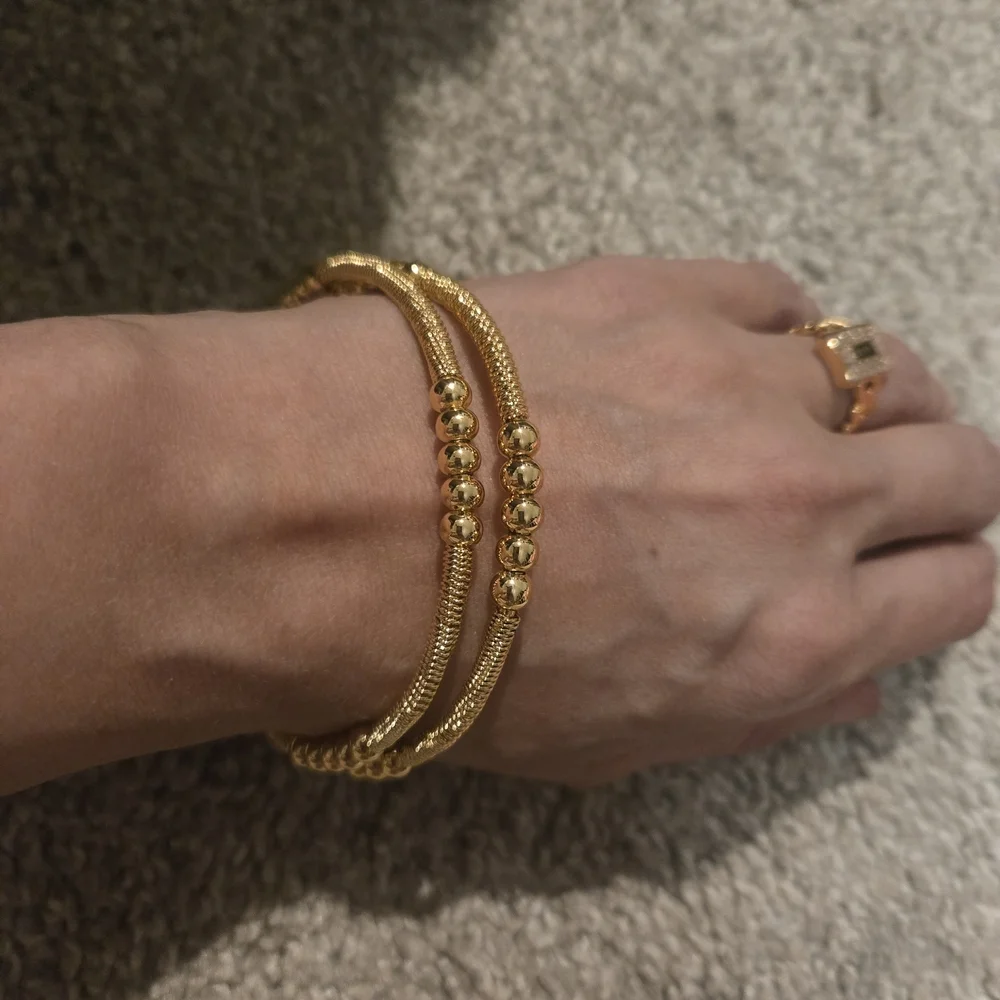 22kgp Dubai Jewelry Elegant Gold Bracelet Set